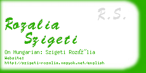 rozalia szigeti business card